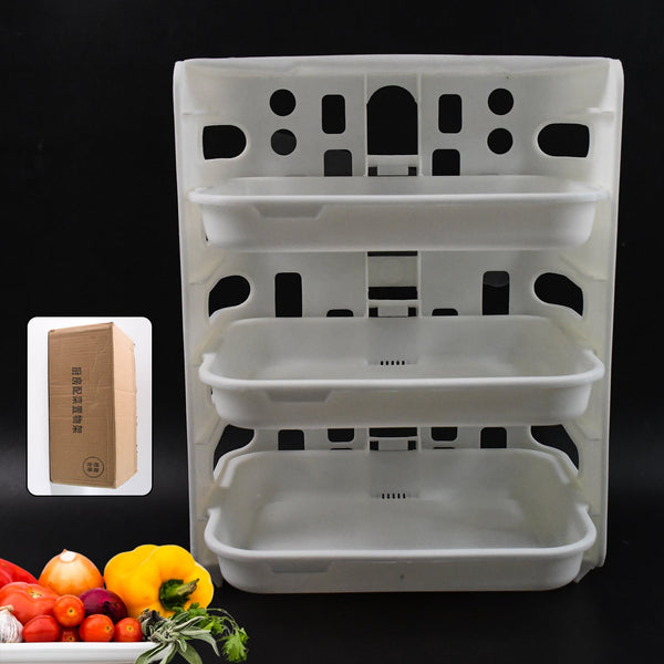 Plastic 3 Layer Wall-Mounted Food Organizer Rack (1 Set) your brand