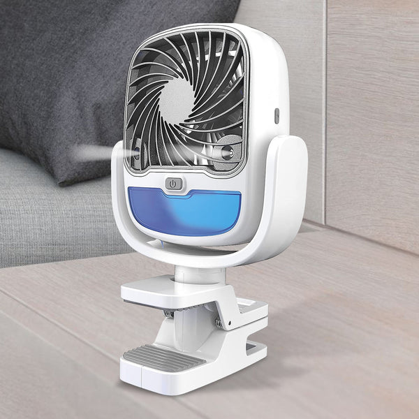 Air Portable Fan, Grip Go 3 Speed Small Fan, Great Stroller Fan, Travel or Desk Fan, Cordless Personal Evaporative Air Cooler, Universal Clamp for Indoor & Outdoor Use, 360 Degree Head Swivel, LED Color Changing Light Your Brand