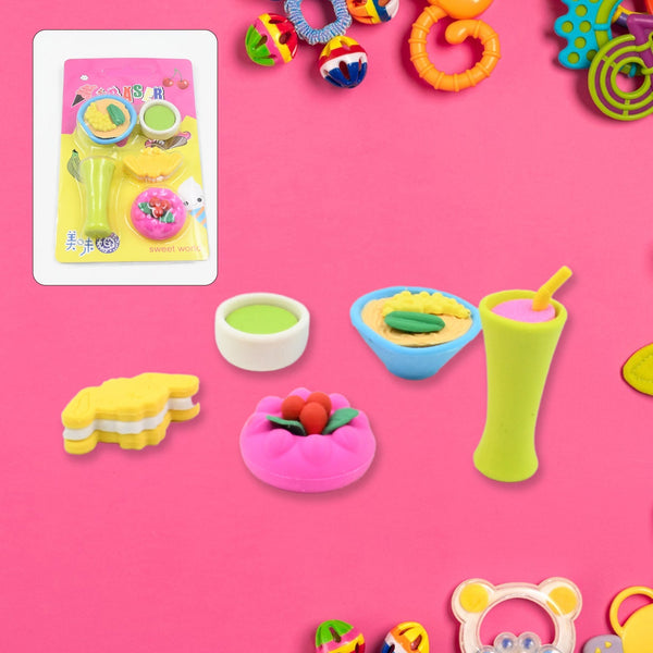 3D Mix Design Fancy & Stylish Colorful Erasers, Mini Eraser Creative Cute Novelty Eraser for Children Different Designs Eraser Set for Return Gift, Birthday Party, School Prize (1 Set) Your Brand