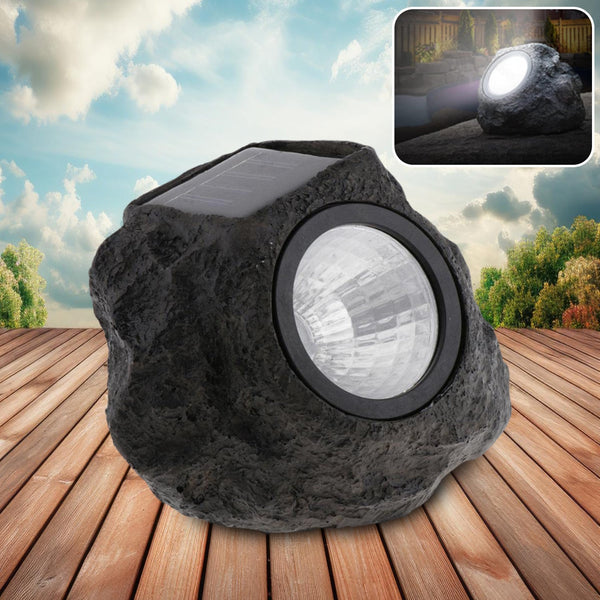 Solar Powered LED Rock Light Solar Powered LED Spotlight Faux Stone for Pathway Landscape Garden Outdoor Patio Yard (1 Pc) Your Brand