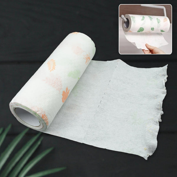 Non Woven Reusable and Washable Kitchen Printed Tissue Roll Non-stick Oil Absorbing Paper Roll Kitchen Special Paper Towel Wipe Paper Dish Cloth Cleaning Cloth 40 sheets / Pulls Your Brand