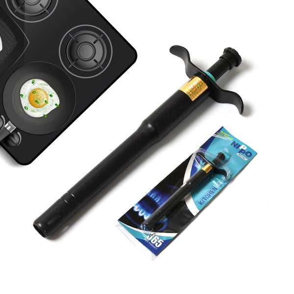 Stainless Steel Black Gas Lighter for Kitchen Gas Stove, Long Lasting, Unbreakable Lighters for Gas Stoves, Restaurants & Kitchen (1 Pc) Your Brand