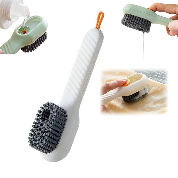 Multifunctional Scrubbing Brush with Liquid / Soap Dispenser, Cleaning Brush with Liquid / Soap Dispenser, Shoe Brush for Cleaning, Cloth Cleaning Brush with Handle Liquid Shoe Brush For Shoe Clothes (1 Pc) Your Brand
