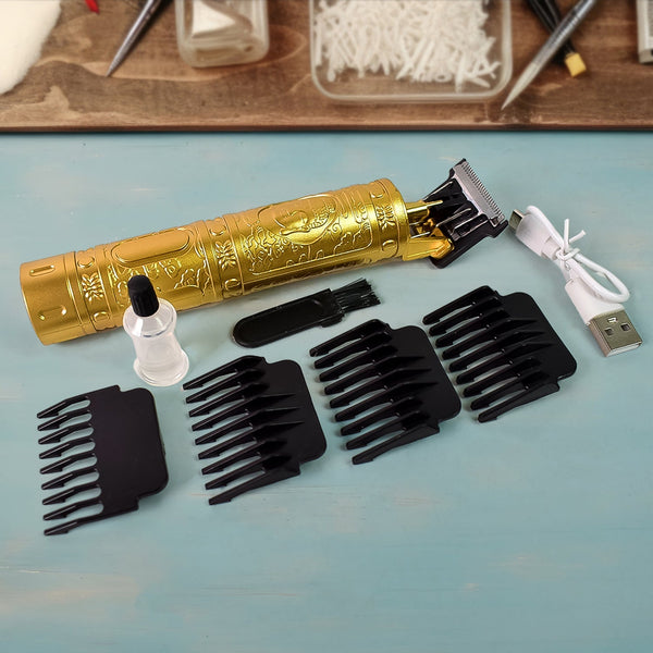 Plastic Body Hair Trimmer for Men Hairstyle Trimmer, Professional Hair Clipper, Electric Shaving machine dry shaving for men - hair shaving and trimming beard With 4 adjustable blade clipper, Oil, Cleaning Brush Your Brand