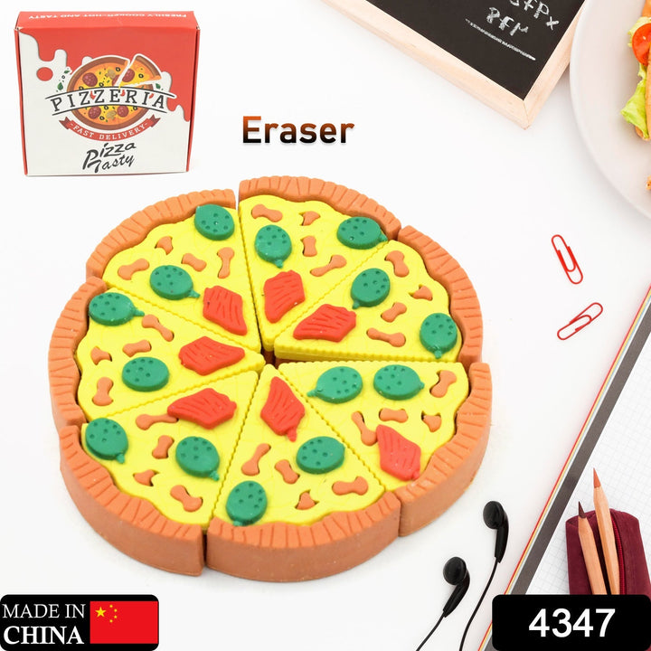 3D Pizza Slices Kids Favourite Food Eraser, Pizza 7 slice eraser for kids Adults fast food lover Stationary Kit Fancy & Stylish Colorful Erasers, for Return Gift, Birthday Party, School Prize Your Brand