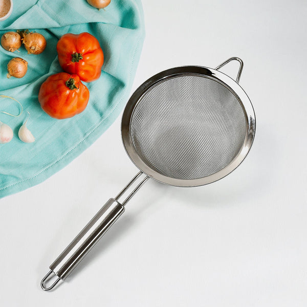 Mesh Sieve Quality Stainless Steel Fine Mesh Strainer with Sturdy Handle and Hook, Ideal for Tea Coffee, Rice, Powder, Fruit Etc Kitchen Food Kitchen Utensil Your Brand