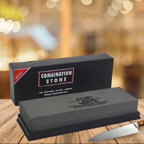 Silicon Carbide German Combination Stone, Dual Sided Stone for Knife and Tools Sharpening with Safety Case Your Brand