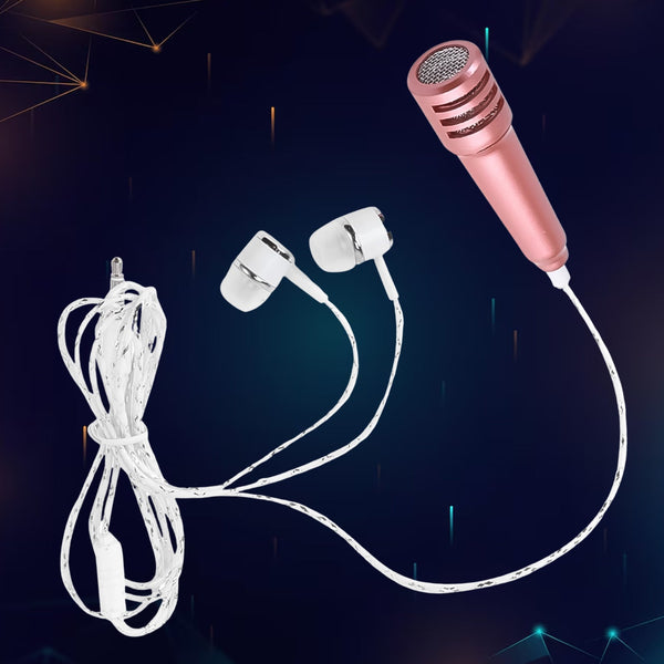 Mini Microphone Mic with Earphone for Voice Recording, Mike Mic Microphone with Handsfree for Mobile Computer, Headphone Handfree Earphone Usb Microphone Vocal Gift Miniature Children (1 Pc) Your Brand