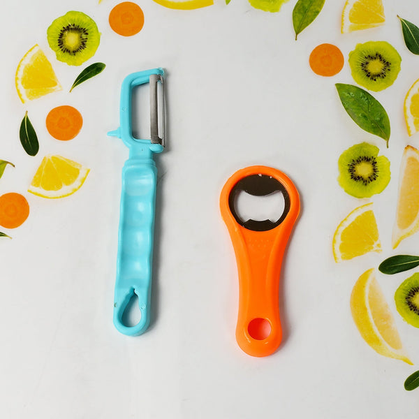 Vegetable Fruit Peelers Slicer & Bottle Opener, Kitchen Peeler For Veggie Fruit Potato Carrot, Bottle Opener With Plastic Handle Bottle Openers Wine Bottle Opener Cold Drink Bottle Opener (2Pc) Your Brand