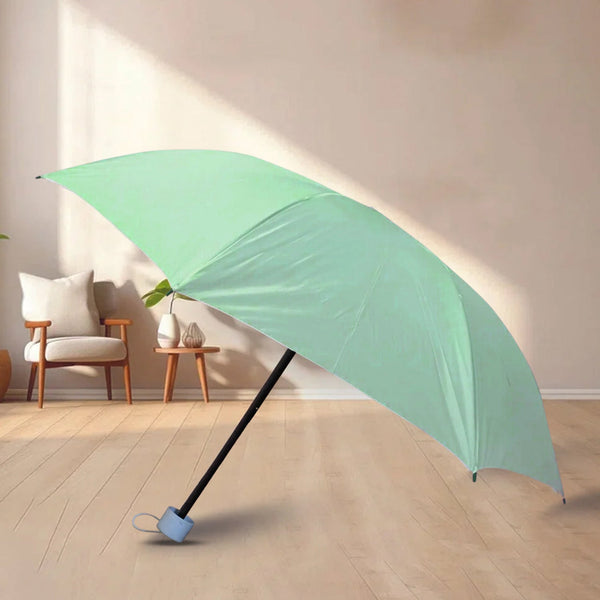 3 Fold Manual Open Umbrella | Windproof, Sunproof & Rainproof with Sturdy Steel Shaft | Easy to Hold & Carry | Umbrella for Women, Men & Kids (1 Pc) Your Brand