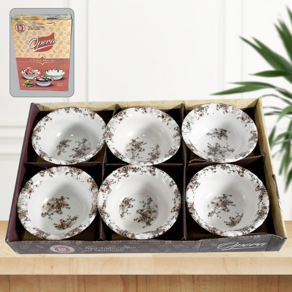 Opera High Quality Plastic Ice-Cream Bowl, Home & Kitchen Bowl for Sundae, Sweets, Snacks, Fruit, Pudding, Nuts or Dip, Serving Bowls (Set of 6 pc) Your Brand