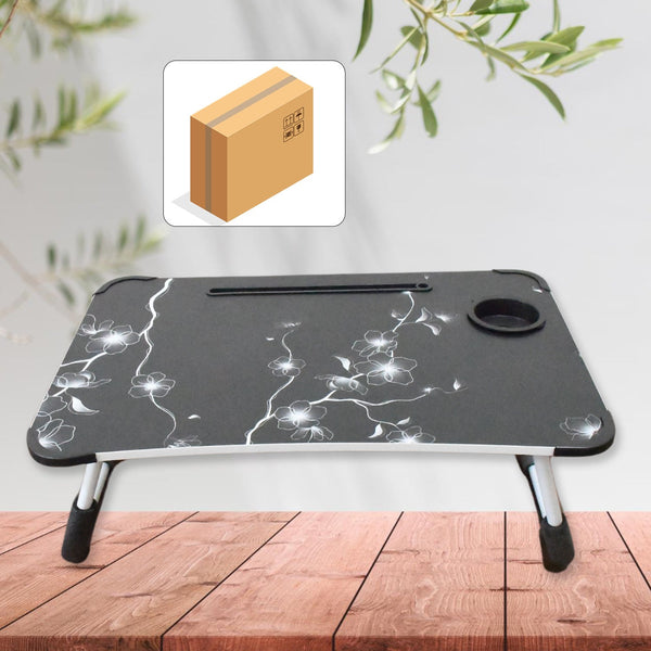 Laptop Table Foldable Portable Notebook Bed Lap Desk Tray Stand Reading Holder with Coffee Cup Slot for Breakfast, Reading & Movie Watching. Your Brand