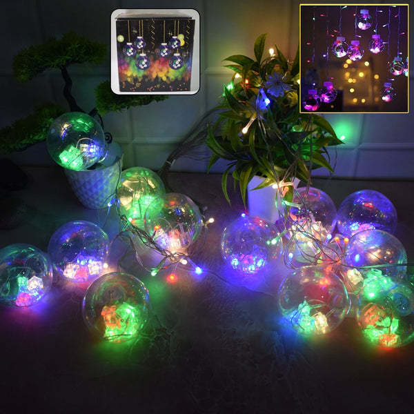 12  Wish Balls Window Curtain String Lights with 8 Flashing Modes Decoration for Home Decoration, Diwali & Wedding LED Christmas Light Indoor and Outdoor Light ,Festival Decoration (Plastic, Multi Color) Your Brand