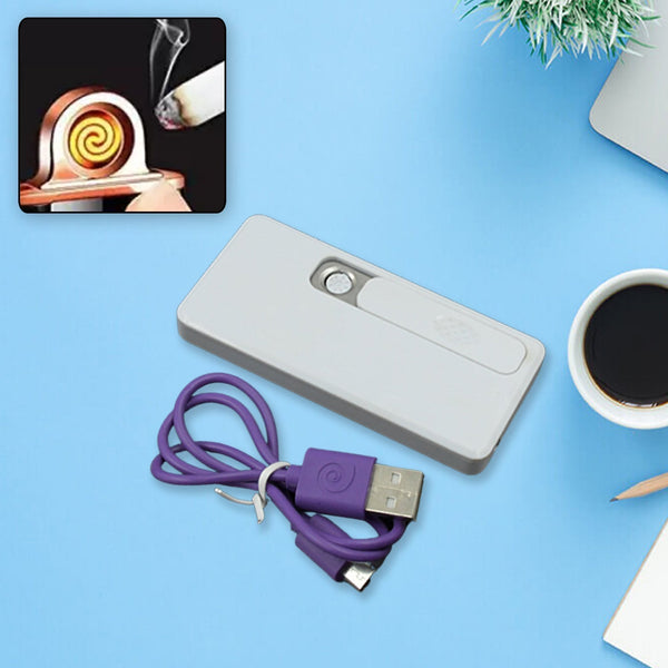 Stylish Electric USB Lighter for Men & Women (Rechargeable, Windproof) Your Brand