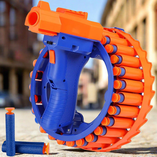 Amazing Toy Gun, Electric Gun for Children, 28 Soft Bullets for Youth Safety, Children's Electric Hand Ring Wheel Soft Bullet Gun, Gift Toys Your Brand