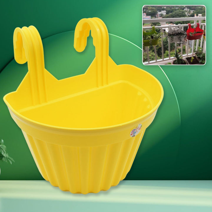 Multicolor Hanging Plastic Planters Orchid Relling , For Plantation, Planters for Balcony and Home Gardening, Indoor, Outdoor (1 Pc ) Your Brand