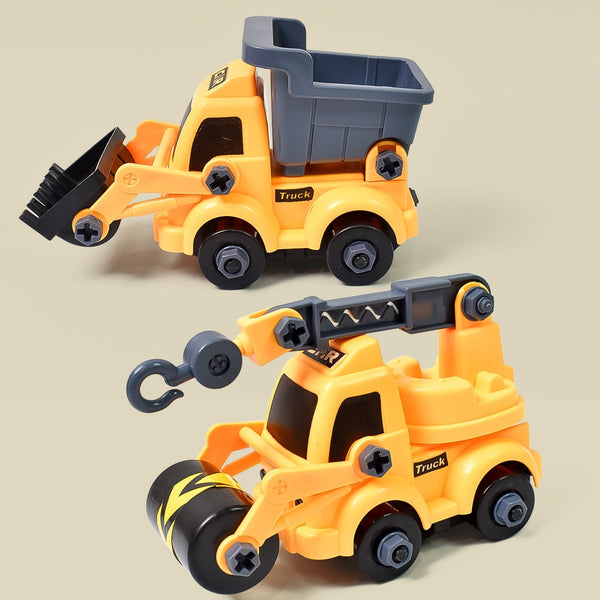 Engineering vehicles Nut Assembly Vehicle Toy, DIY Nut Assembly Vehicle Model Toy Highly Simulation Children Kids Car Model Toy Set (2 Pc Set) Your Brand