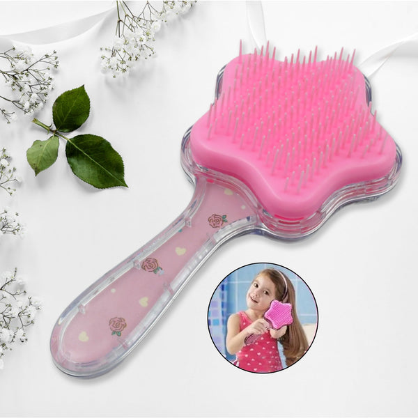 Cartoon Hair Brush Massage Shower Comb Blur Wet Salon Hair Brushes Hair Styling Tools, Glitter Comb, Soft & Smooth Brush, Mermaid Brush For Kids Return Gifts For Kids (1 Pc ) Your Brand
