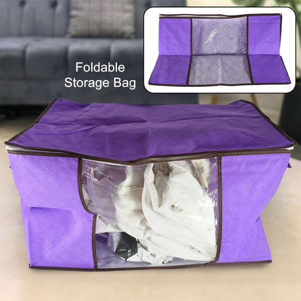 Clothing storage bag with zipper, non-woven storage bag for storing the clothes and sarees. - TezCart