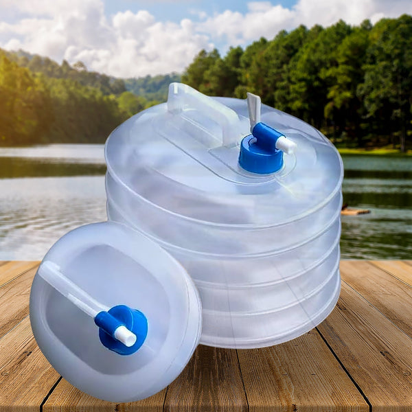Outdoor Camping Collapsible Portable Water Container with Carry Handle Tap Valve Large Food Grade Your Brand