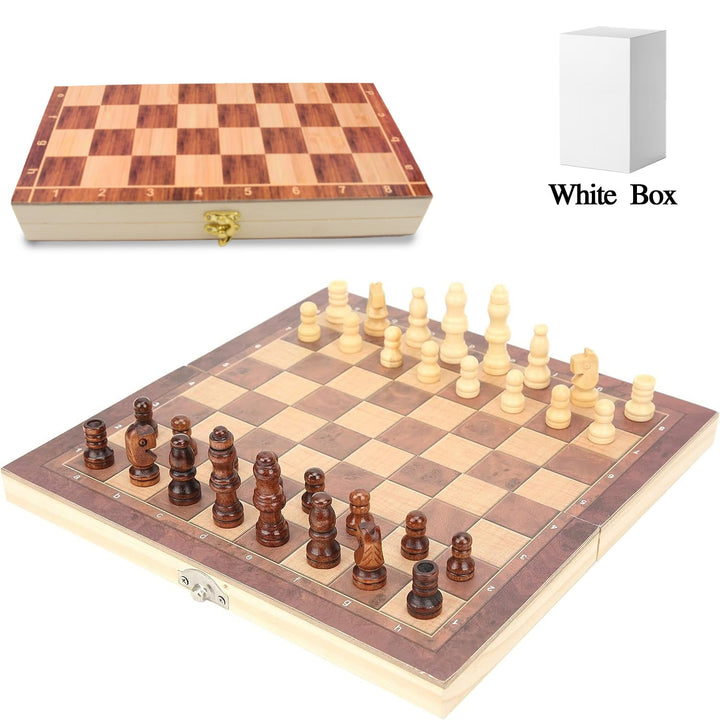 Foldable Wooden Chess Board Set (30 × 30 Cm / 1 Set) Your Brand