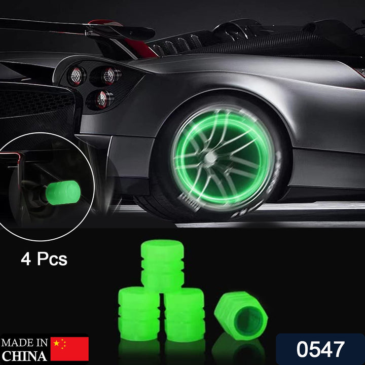 Tyre Valve Caps Luminous Glow Car Tire Air Stem Valve Cap Covers vaal cap ( 4 Pcs Mix Colour) - TezCart
