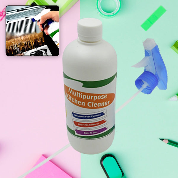 Kitchen Cleaner Spray Oil & Grease Stain Remover Stove & Chimney Cleaner Spray Non-Flammable Nontoxic Magic Degreaser Spray for Kitchen Gas Stove Cleaning Spray (Approx 500ML) Your Brand
