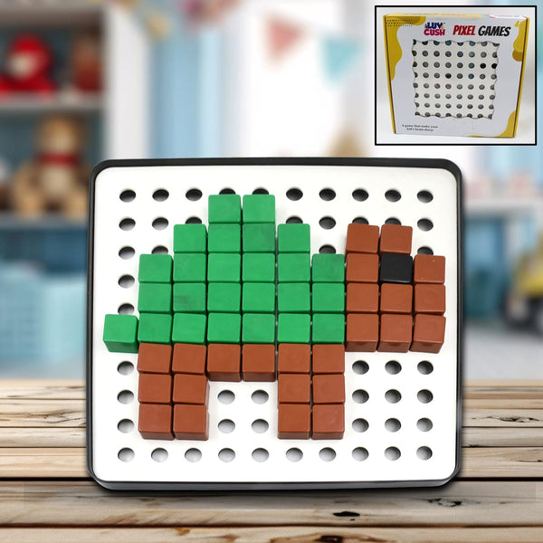Pixel Cubes Toy for Children Early Education, Pixel Game Educational Board Games Board, Birthday Gift for Kids, Learning Math Toy, Brain Games, Math Puzzle (Approx 180 Cubes With Pixel Board & Book) Your Brand