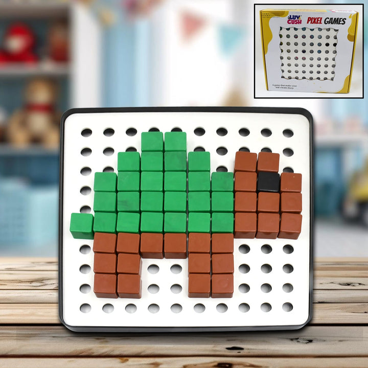 Pixel Cubes Toy for Children Early Education, Pixel Game Educational Board Games Board, Birthday Gift for Kids, Learning Math Toy, Brain Games, Math Puzzle (Approx 180 Cubes With Pixel Board & Book) Your Brand