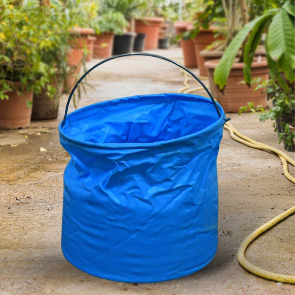 Folding Bucket, Portable, Round Bucket, Simple Bucket, With Handle, Multi-functional, For Outdoor Use, Fishing, Car Washing, Cleaning, Disaster Prevention, Portable, Lightweight, Durable (1 pc / Mix Color) Your Brand