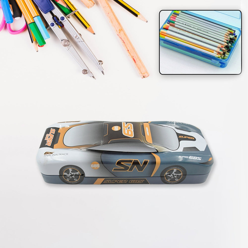 Car Shape Metal Compass Box, Pencil Case for Kids Stationery Compass Box, Stationery Gift for School Kids Compass, Pencil Box, Birthday Return Gift for Kids (1 Pc) Your Brand