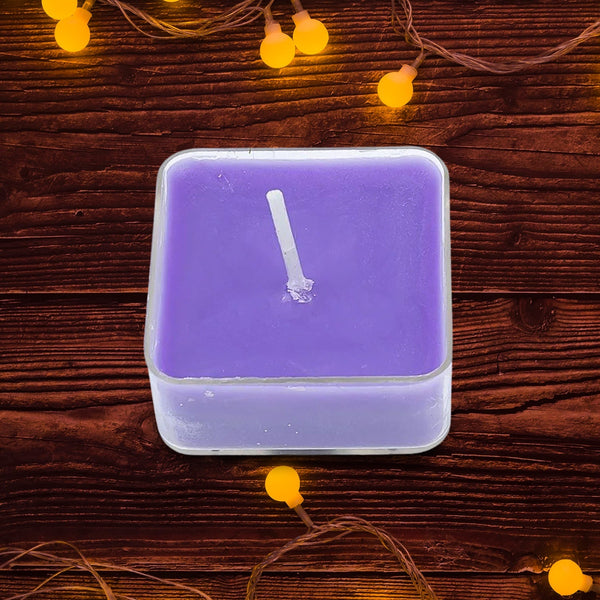 Smokeless Scented Acrylic Lavender Tealight Candles | Scented Acrylic Tealight Candle Set of 1 for Home Decoration and Celebrations | Long Burning Time Candle (1 Pc / Mix Color) Your Brand
