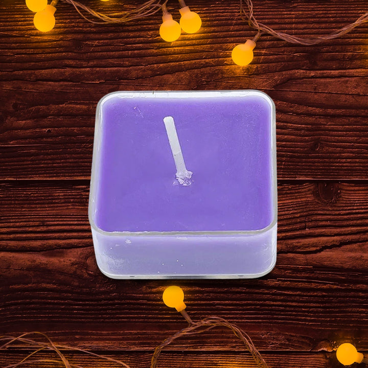 Smokeless Scented Acrylic Lavender Tealight Candles | Scented Acrylic Tealight Candle Set of 1 for Home Decoration and Celebrations | Long Burning Time Candle (1 Pc / Mix Color) Your Brand