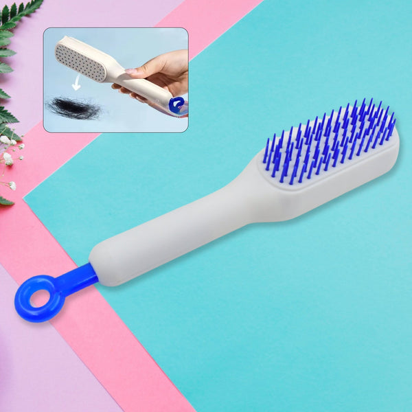 Self-Cleaning Hairbrush, Self-Cleaning Anti-Static Detangling Massage Comb, One-pull Clean Scalable Rotate Lifting Self Cleaning Hairbrush Hair Styling Tools Your Brand