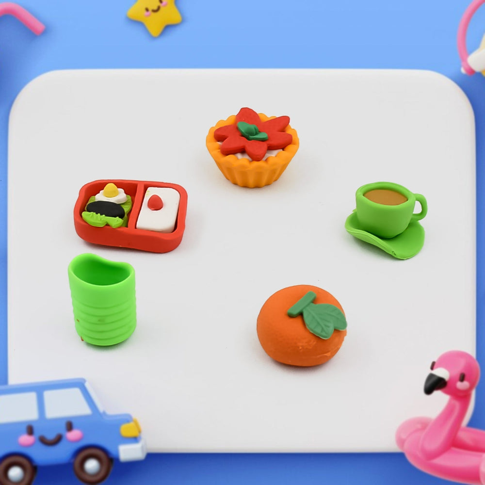 3D Mix Design Fancy & Stylish Colorful Erasers, Mini Eraser Creative Cute Novelty Eraser for Children Different Designs Eraser Set for Return Gift, Birthday Party, School Prize (1 Set) Your Brand