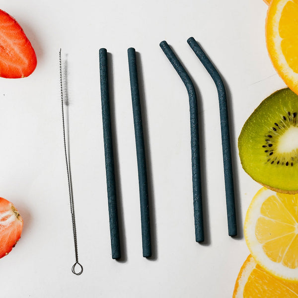 Reusable Stainless Steel Straw with cleaning Brush Long Drinking Straws for Coffee Tumbler Travel Mug Cup, Dishwasher Safe for Toddlers & Kids (5 Pcs Set) Your Brand