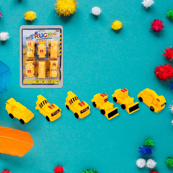 Vehicle Car Engineering Automobile Construction Car Toys Set for Children Kids Crane Excavator Road Roller Forklift Mixer Truck Transporter Truck Machine Construction Toys (6 Pcs Set) Your Brand