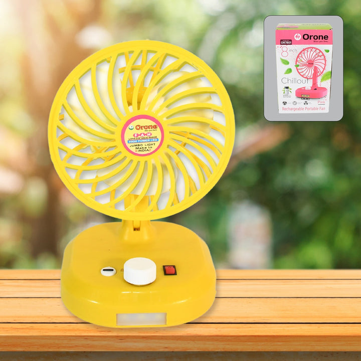 USB-C Type Rechargeable Portable Fan With LED Light Heavy Duty Motor & Foldable Fan With Charging Port Home, Outdoor, Temple Your Brand