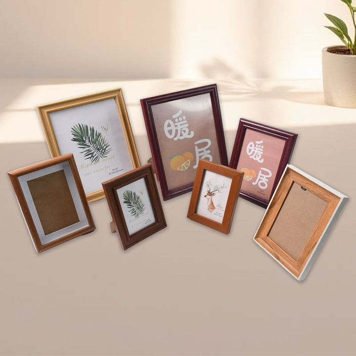Creative Solid Wooden Photo Frame (Mix Design &amp; Size / 1 Pc) your brand