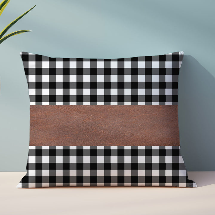 Pillow Covers, Leather & Cotton Cushion Covers (17 × 17 Inch / 1 Pair / 2 Pc) - TezCart