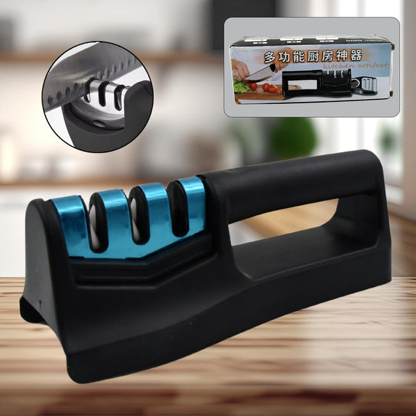 Knife Sharpener for Kitchen | Knife Sharpener Handheld Knives & Pocket Knife Sharpener | Knife Sharpener for Chefs & Serrated Knife (Chopper Not Included / 1 Pc) Your Brand