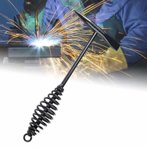 Welding Slag Removal Tool Chipping Hammer with Coil Spring Handle, Mufti Functional for Cleaning Removing Slag Industrial Weld Slag Spatter Removal Tool Welding Hammer, for Machinery Electrician (1 Pc ) Your Brand