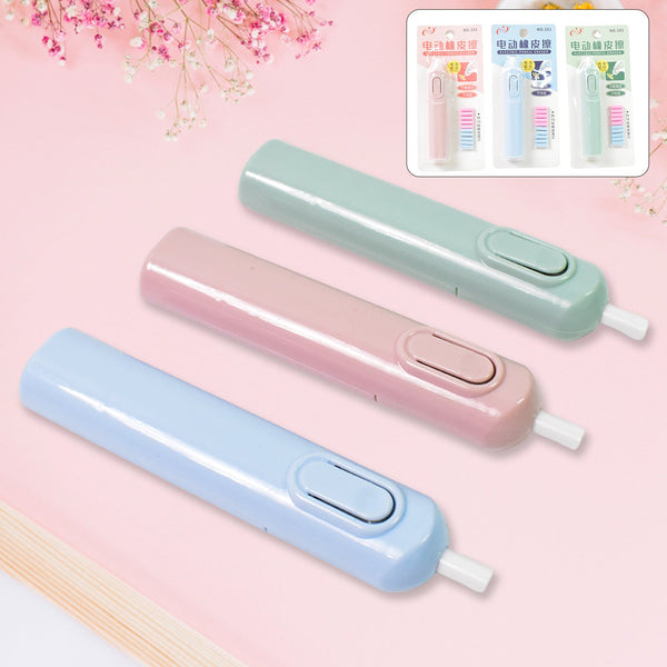 Electric Eraser Kit Automatic Pencil Eraser Battery Operated with 10 Eraser Refills Suitable for use with Graphite Pencils Drawing Painting Sketching Drafting Supplies Stationery Child Gifts (Battery Not Included / Mix Design) Your Brand
