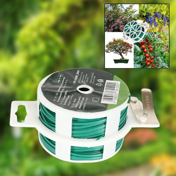 Garden Wire, Sturdy Plant Ties for Support, Garden Ties with Cutter for Tomatoes Vines, Plant Wire Tie Wire for Indoor, Outdoor, Home and Office Use (50 Mtr) Your Brand