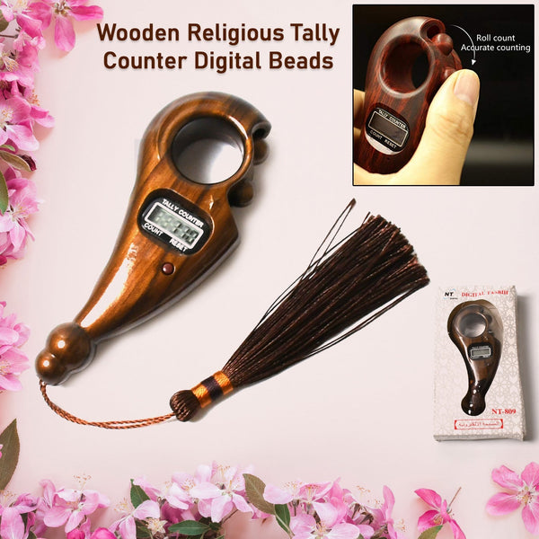 Digital Tasbih/Tasbeeh Digital Tally Counter, Wooden Religious Tally Counter Digital Beads (for Zikr/Naam Jaap) Your Brand