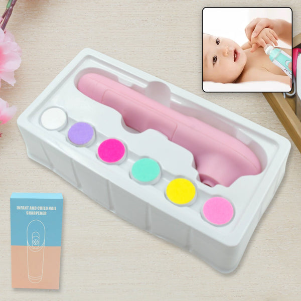 6 in1 Electric Manicure Nail Sharpener for Babies and Children Baby Nail Cutter Manicure with 6 Grinding Heads, Electric Baby Nail File Electric Nail Clipper Toddler Nail Scissors Dropshipping Your Brand
