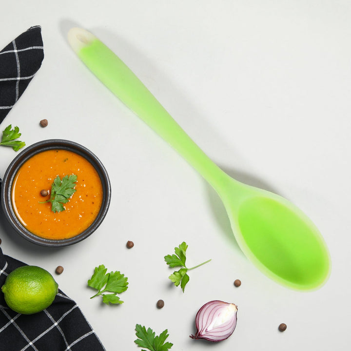 Multipurpose Silicone Spoon, Silicone Basting Spoon Non-Stick Kitchen Utensils Household Gadgets Heat-Resistant Non Stick Spoons Kitchen Cookware Items For Cooking (1 pc / 27 Cm) Your Brand