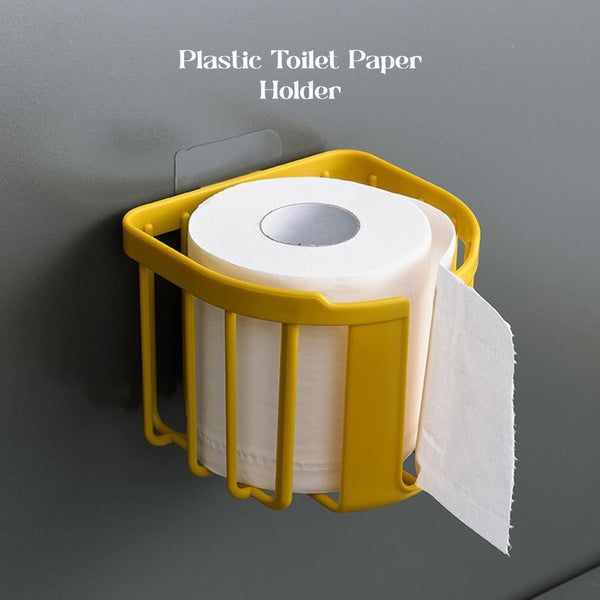 Toilet Paper Holder Bathroom, Tissue Roll Wall Mounted Plastic Bathroom Toilet Paper Roll Holder, Tissue Holder with Storage and Dispenser for Bathroom, Kitchen, Washroom | 14 x 13.5 x 11 Cm Your Brand