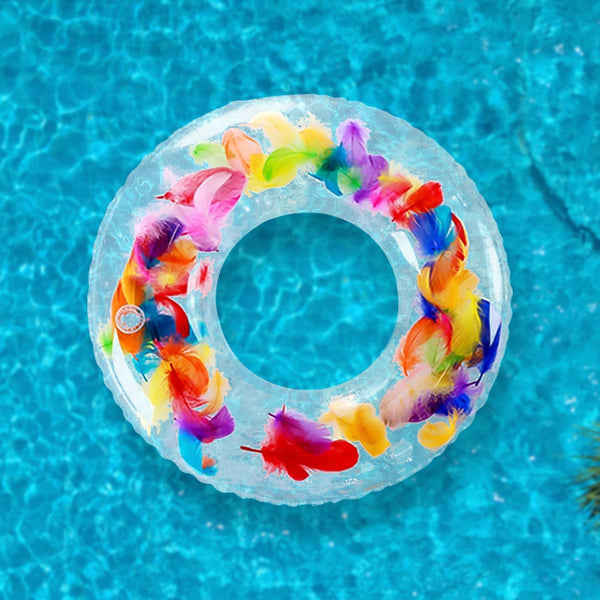 Swim Ring, For Adults, Conveniently Portable, Feathers, Swimming Ring, For Water Play, For Beaches, Swimming, Summer Vacation, Women's, Men's (1 Pc) Your Brand