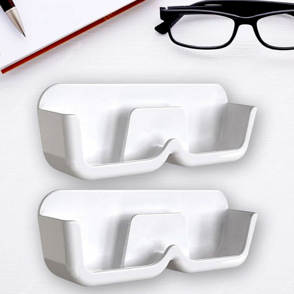 Wall Mount Sunglass Organizer Simple Space Saving Glasses Storage Box Eyewear Stand Holder for Showcase Bedroom Apartment With 2 pc Double Sided Adhesive Sticker (2 Pcs Set) Your Brand
